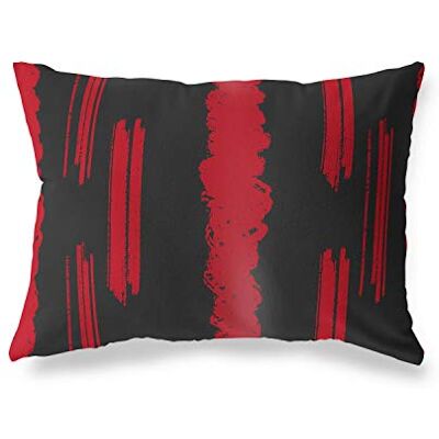 Bonamaison dekorativt kuddöverdrag, röd svart prydnadskuddöverdrag, heminredning örngott för vardagsrum, soffa, sovrum, storlek: 45 x 60 cm – designad och tillverkad i Turkiet Bonamaison dekorativt kuddöverdrag, röd svart prydnadskuddöverdrag, heminredning örngott för vardagsrum, soffa, sovrum, storlek: 45 x 60 cm – designad och tillverkad i Turkiet