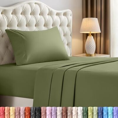 Utopia Bedding Twin Sänglakan Set – 3-delat sängkläder – borstad mikrofiber – krympnings- och blekningsbeständig – enkel skötsel (tvilling, oliv) Utopia Bedding Twin Sänglakan Set – 3-delat sängkläder – borstad mikrofiber – krympnings- och blekningsbeständig – enkel skötsel (tvilling, oliv)