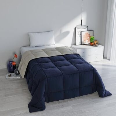 Italian Bed Linen Italiensk sängkläder ELEGANT vintertäcke, mörkblå/ljusgrå, 220 x 260 cm Italian Bed Linen Italiensk sängkläder ELEGANT vintertäcke, mörkblå/ljusgrå, 220 x 260 cm
