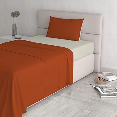 Italian Bed Linen Set med säng i 100% naturlig bomull, jord/grädde, mellanstor säng Italian Bed Linen Set med säng i 100% naturlig bomull, jord/grädde, mellanstor säng