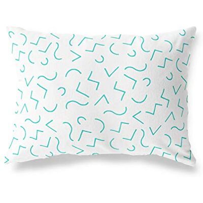 Bonamaison dekorativt kuddöverdrag turkos och vit, prydnadskuddöverdrag, heminredning örngott för vardagsrum, soffa, sovrum, storlek: 35 x 50 cm designad och tillverkad i Turkiet Bonamaison dekorativt kuddöverdrag turkos och vit, prydnadskuddöverdrag, heminredning örngott för vardagsrum, soffa, sovrum, storlek: 35 x 50 cm designad och tillverkad i Turkiet