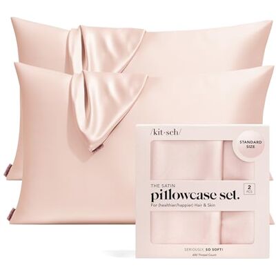 kitsch 100% satinörngott med dragkedja, mjukare än silkesörngott för hår och hud, kylande kuddfodral, satinörngott (standard/drottning (2-pack), rodnad) kitsch 100% satinörngott med dragkedja, mjukare än silkesörngott för hår och hud, kylande kuddfodral, satinörngott (standard/drottning (2-pack), rodnad)