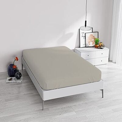 Italian Bed Linen Elegant underlakan med 35 cm hörn, ljusgrå, enkel Italian Bed Linen Elegant underlakan med 35 cm hörn, ljusgrå, enkel