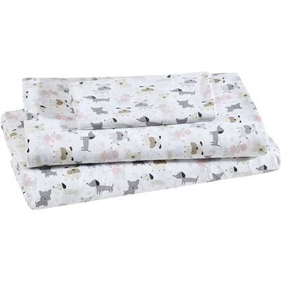Beatrice Home Fashions tryckt mikrofiberlakanset, mjuk bekväm enkel skötsel, inkluderar 1 dra-på-lakan med 30 cm djupa fickor, 1 lakan, örngott, tvilling, vit valp kärlek Beatrice Home Fashions tryckt mikrofiberlakanset, mjuk bekväm enkel skötsel, inkluderar 1 dra-på-lakan med 30 cm djupa fickor, 1 lakan, örngott, tvilling, vit valp kärlek