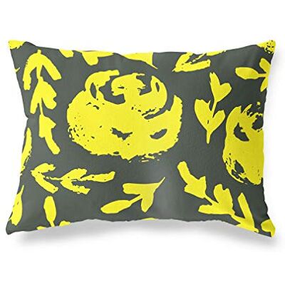 Bonamaison dekorativt kuddöverdrag, neongul blomma prydnadskuddöverdrag, hem dekorativa örngott för vardagsrum, soffa, sovrum, storlek: 45 x 60 cm Designad och tillverkad i Turkiet Bonamaison dekorativt kuddöverdrag, neongul blomma prydnadskuddöverdrag, hem dekorativa örngott för vardagsrum, soffa, sovrum, storlek: 45 x 60 cm Designad och tillverkad i Turkiet
