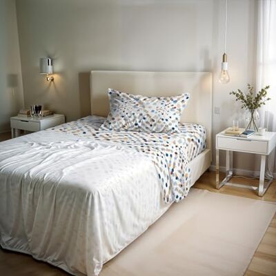 Italian Bed Linen Lakan för enkelsäng i bomull River, stickad i Italien – set med sängkläder, underlakan med hörn, överlakan 90 x 200 cm och örngott med inre flik (enkelsäng, tarim) Italian Bed Linen Lakan för enkelsäng i bomull River, stickad i Italien – set med sängkläder, underlakan med hörn, överlakan 90 x 200 cm och örngott med inre flik (enkelsäng, tarim)