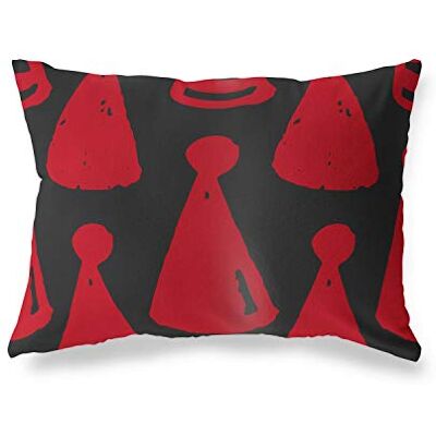 Bonamaison dekorativt kuddöverdrag, röd svart prydnadskuddöverdrag, heminredning örngott för vardagsrum, soffa, sovrum, storlek: 45 x 60 cm – designad och tillverkad i Turkiet Bonamaison dekorativt kuddöverdrag, röd svart prydnadskuddöverdrag, heminredning örngott för vardagsrum, soffa, sovrum, storlek: 45 x 60 cm – designad och tillverkad i Turkiet