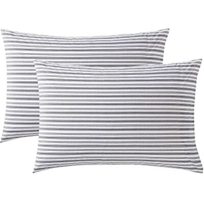 Nautica Standard örngottsset, bomull percale-sängkläder, vardaglig heminredning, sovsal nödvändigheter (Coleridge Stripe kol, 2 delar) Nautica Standard örngottsset, bomull percale-sängkläder, vardaglig heminredning, sovsal nödvändigheter (Coleridge Stripe kol, 2 delar)