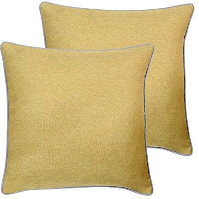 Paoletti Bellucci kuddar, ocker/ljusgrå, 55 x 55 cm Paoletti Bellucci kuddar, ocker/ljusgrå, 55 x 55 cm