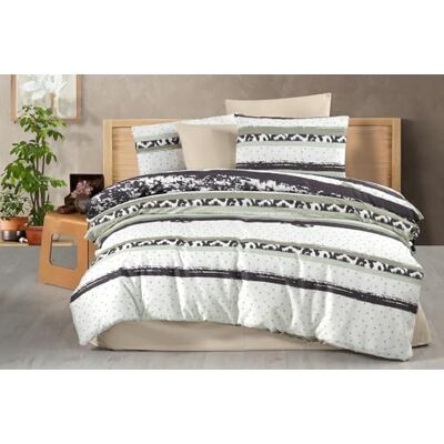 Nuit Des Rêves Dubbelt täcke set (200 x 200 cm), 50% bomull/50% polyester, 127 trådantal Inkluderar 2 örngott (80 x 80 cm) Snygg vit, svart och mintdesign, maskintvättbar Nuit Des Rêves Dubbelt täcke set (200 x 200 cm), 50% bomull/50% polyester, 127 trådantal Inkluderar 2 örngott (80 x 80 cm) Snygg vit, svart och mintdesign, maskintvättbar
