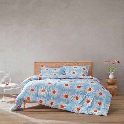 Marimekko Queen påslakanset i 100% bomull med en naturligt mjuk känsla, lätt för komfort året runt, 3-delat bäddset med matchande örngott (Rakastaa El Rakasta blå) Marimekko Queen påslakanset i 100% bomull med en naturligt mjuk känsla, lätt för komfort året runt, 3-delat bäddset med matchande örngott (Rakastaa El Rakasta blå)