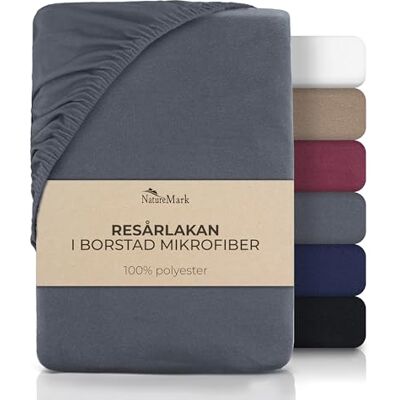 NatureMark mikrofiber spännlakan – mjuk och andas – lättskött, strykfri – i moderna färger – antracit 140 x 200 NatureMark mikrofiber spännlakan – mjuk och andas – lättskött, strykfri – i moderna färger – antracit 140 x 200