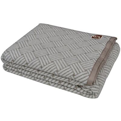 Toison d'Or Ananké Lambswool/jacquard filt taupe 210 x 260 cm Toison d'Or Ananké Lambswool/jacquard filt taupe 210 x 260 cm
