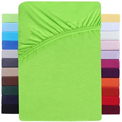 NatureMark Premium resårsäng-spännlakan, 180 x 200 till 200 x 220 cm – hög tjocklek upp till 40 cm, madrasshöjd – vattensängar, dra-på-lakan – bomull med elastan, äppelgrön NatureMark Premium resårsäng-spännlakan, 180 x 200 till 200 x 220 cm – hög tjocklek upp till 40 cm, madrasshöjd – vattensängar, dra-på-lakan – bomull med elastan, äppelgrön