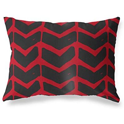 Bonamaison dekorativt kuddöverdrag, röd svart prydnadskuddöverdrag, heminredning örngott för vardagsrum, soffa, sovrum, storlek: 45 x 60 cm – designad och tillverkad i Turkiet Bonamaison dekorativt kuddöverdrag, röd svart prydnadskuddöverdrag, heminredning örngott för vardagsrum, soffa, sovrum, storlek: 45 x 60 cm – designad och tillverkad i Turkiet