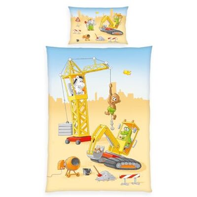 Herding babybest byggplats, sängkläder, örngott ca 40 x 60 cm, påslakan ca. 100 x 135 cm, med praktisk knapprad, 100% bomull Herding babybest byggplats, sängkläder, örngott ca 40 x 60 cm, påslakan ca. 100 x 135 cm, med praktisk knapprad, 100% bomull