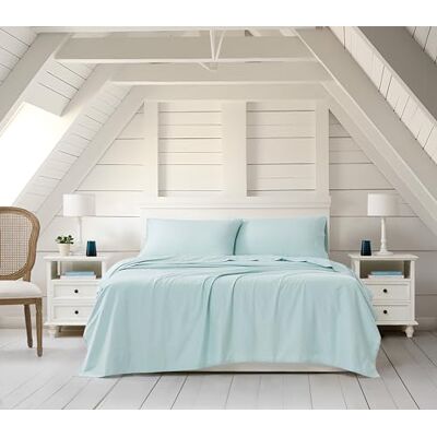 Linen Closet Linne garderob bomull mjuk grön king set lakan 4 delar set Linen Closet Linne garderob bomull mjuk grön king set lakan 4 delar set