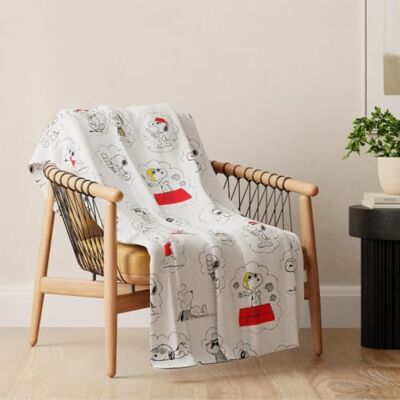 Franco Collectibles Peanuts 75-årsjubileum Snobben & Woodstock supermjuk plysch mysig filt, 117 cm x 152 cm, (officiellt licensierad produkt) Franco Collectibles Peanuts 75-årsjubileum Snobben & Woodstock supermjuk plysch mysig filt, 117 cm x 152 cm, (officiellt licensierad produkt)