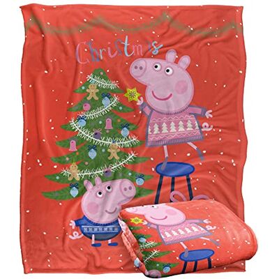 LOGOVISION Peppa Pig-filt, 152 x 127 cm jul rolig silkeslen känsla supermjuk överkastfilt LOGOVISION Peppa Pig-filt, 152 x 127 cm jul rolig silkeslen känsla supermjuk överkastfilt