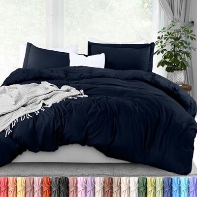 Utopia Bedding 3 st mikrofiber påslakanset (drottning, marinblå) Utopia Bedding 3 st mikrofiber påslakanset (drottning, marinblå)
