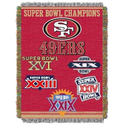 Northwest NFL San Francisco 49ers jubileumsvävd gobelängfilt, 122 cm x 152 cm, röd Northwest NFL San Francisco 49ers jubileumsvävd gobelängfilt, 122 cm x 152 cm, röd