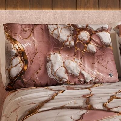 PETTI Artigiani Italiani MARBLELIZED par kuddfodral med dubbelsidig utskrift, 50 x 80 cm, örngott med elegant marmorutseende, mallow marmor, presentidé, 100% tillverkad i Italien PETTI Artigiani Italiani MARBLELIZED par kuddfodral med dubbelsidig utskrift, 50 x 80 cm, örngott med elegant marmorutseende, mallow marmor, presentidé, 100% tillverkad i Italien