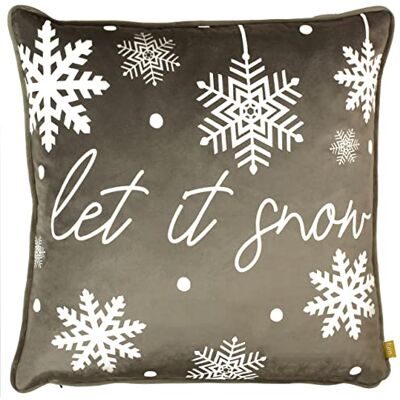 furn. Let It Snow polyesterfylld kudde, grå, 43 x 43 cm furn. Let It Snow polyesterfylld kudde, grå, 43 x 43 cm