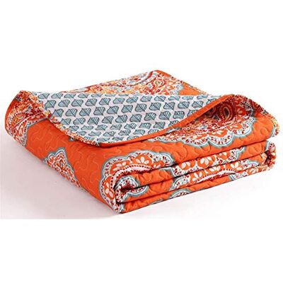 Lush Decor Harley Prydnadsfilt, 152 cm x 127 cm, Tangerine Lush Decor Harley Prydnadsfilt, 152 cm x 127 cm, Tangerine