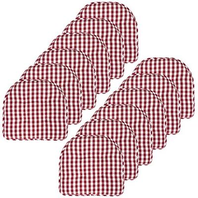 Sweet Home Collection Chair Cushion Memory Foam Pads Tufted Slip Non Skid Rubber Back U-Shaped 17" x 16" Seat Cover, 12 Pack, Checkered Wine/White Sweet Home Collection Chair Cushion Memory Foam Pads Tufted Slip Non Skid Rubber Back U-Shaped 17" x 16" Seat Cover, 12 Pack, Checkered Wine/White