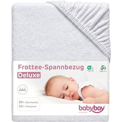 babybay Frottélakan med membran lämplig för modellen original, vit, 81 x 42 cm (enkelpack) babybay Frottélakan med membran lämplig för modellen original, vit, 81 x 42 cm (enkelpack)