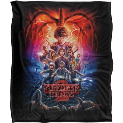 Stranger Things säsong 2 affisch silkeslen känsla supermjuk filt 152 x 127 cm Stranger Things säsong 2 affisch silkeslen känsla supermjuk filt 152 x 127 cm