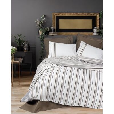 Nuit Des Rêves Premium Ranforce Double Quilt Cover Set (200 x 200 cm), 100% bomull, brun 2 örngott (80 x 80 cm) Reaktivt tryck, maskintvättbar och elegant design Nuit Des Rêves Premium Ranforce Double Quilt Cover Set (200 x 200 cm), 100% bomull, brun 2 örngott (80 x 80 cm) Reaktivt tryck, maskintvättbar och elegant design
