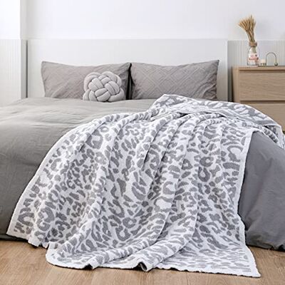 MH MYLUNE HOME Vändbar fleecefilt fluffig ultramjuk plysch mikrofiber överkast i leopardtryck 180 x 200 cm mysig varm tupplur filtar för soffa stol bäddsoffa säng (180 x 198 cm, vit/grå) MH MYLUNE HOME Vändbar fleecefilt fluffig ultramjuk plysch mikrofiber överkast i leopardtryck 180 x 200 cm mysig varm tupplur filtar för soffa stol bäddsoffa säng (180 x 198 cm, vit/grå)