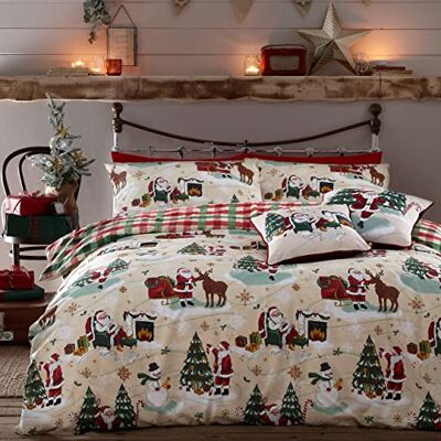 furn. Ugn Jolly Santa King påslakanset bomull, polyester, flerfärgad, JOLLYSA/D03/MUL furn. Ugn Jolly Santa King påslakanset bomull, polyester, flerfärgad, JOLLYSA/D03/MUL