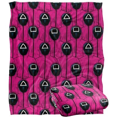 Squid Game rosa skydd mönster silkeslen känsla supermjuk filt 152 x 127 cm Squid Game rosa skydd mönster silkeslen känsla supermjuk filt 152 x 127 cm