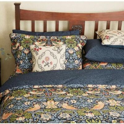 Morris & Co. Beauty Morris & Co Strawberry Thief påslakan, Percale, Indigo, King Morris & Co. Beauty Morris & Co Strawberry Thief påslakan, Percale, Indigo, King