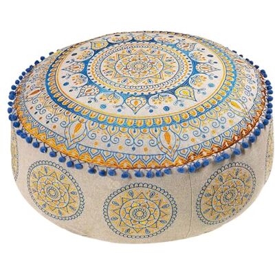 ART Överdrag för bohemiska sittsäckar 60 x 20 cm rund, lyxig handgjord rumsdekoration sittsäck för meditation, yoga och boho chic sittgrupp ART Överdrag för bohemiska sittsäckar 60 x 20 cm rund, lyxig handgjord rumsdekoration sittsäck för meditation, yoga och boho chic sittgrupp