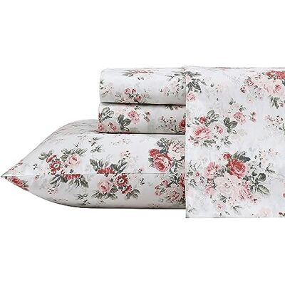 Laura Ashley King size-sängkläder, bäddset i bomullspercale, lätt och andningsaktivt, heminredning, rosa (Ashfield Pink) Laura Ashley King size-sängkläder, bäddset i bomullspercale, lätt och andningsaktivt, heminredning, rosa (Ashfield Pink)