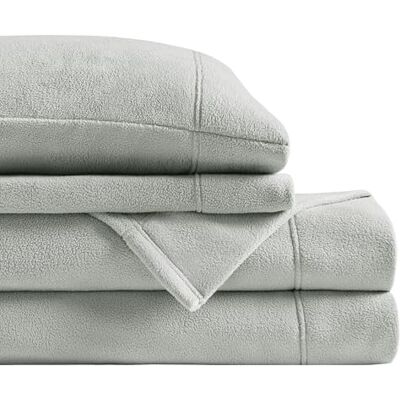 SLEEP PHILOSOPHY True North by SHET20-528 mysig borstad mikrofleece ultramjukt kallt väder lakanset sängkläder, Queen, grå SLEEP PHILOSOPHY True North by SHET20-528 mysig borstad mikrofleece ultramjukt kallt väder lakanset sängkläder, Queen, grå