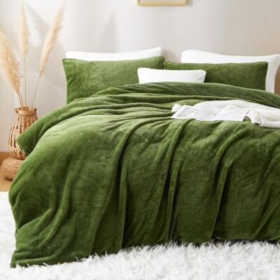 Lanqinglv Plysch sängkläder 135 x 200 grön vit fuskpäls fluffig vintersängkläder varm mysig flanell fleece bäver enfärgad påslakan med dragkedja och 1 örngott 80 x 80 cm Lanqinglv Plysch sängkläder 135 x 200 grön vit fuskpäls fluffig vintersängkläder varm mysig flanell fleece bäver enfärgad påslakan med dragkedja och 1 örngott 80 x 80 cm
