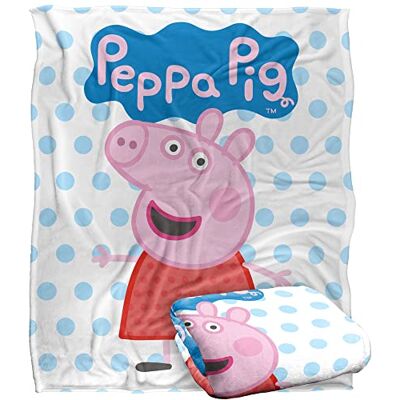 LOGOVISION Peppa Pig barn silkeslen touch filt, 152 x 127 cm Peppa och Logo LOGOVISION Peppa Pig barn silkeslen touch filt, 152 x 127 cm Peppa och Logo