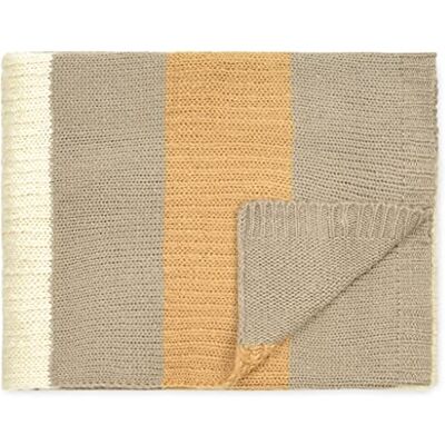 Deco Mex OV19R157 filt stickad, akryl, krämfärger, beige, gul, normal storlek Deco Mex OV19R157 filt stickad, akryl, krämfärger, beige, gul, normal storlek