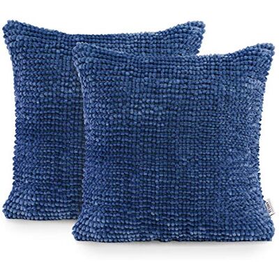 AmeliaHome Uppsättning av 2 örngott dekorativa örngott 45 x 45 cm bati mörkblå AmeliaHome Uppsättning av 2 örngott dekorativa örngott 45 x 45 cm bati mörkblå