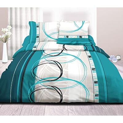 Le linge de Jules Platt ark + monterat ark 140 x 190 + 2 T ren bomull 57 trådar L turkos hjul Le linge de Jules Platt ark + monterat ark 140 x 190 + 2 T ren bomull 57 trådar L turkos hjul