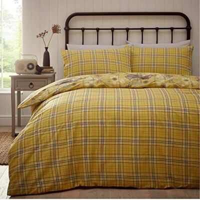 Bedmaker Rabbit Meadow Ochre Dubbeltäckningsöverdrag - Vändbara sängkläder Bedmaker Rabbit Meadow Ochre Dubbeltäckningsöverdrag - Vändbara sängkläder