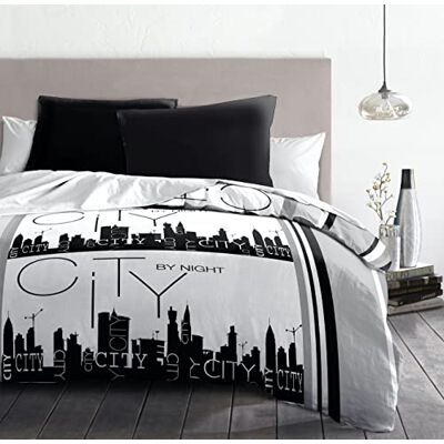 HOME LINGE PASSION Home Linne Passion City by Night påslakan 3 delar, 2 personer, mikrofiber, vit grön, 240 x 260 cm HOME LINGE PASSION Home Linne Passion City by Night påslakan 3 delar, 2 personer, mikrofiber, vit grön, 240 x 260 cm
