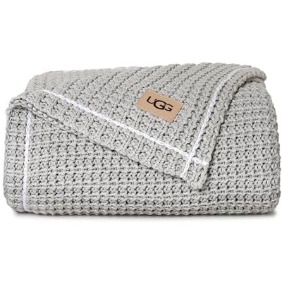 UGG 38815 Luna bomull överdimensionerad våffelstickad filt supermjuk lätt andningsbar mysig maskintvättbar 100% bomull komfort sommar överkastfiltar för hem eller resor, 178 x 127 cm, sten UGG 38815 Luna bomull överdimensionerad våffelstickad filt supermjuk lätt andningsbar mysig maskintvättbar 100% bomull komfort sommar överkastfiltar för hem eller resor, 178 x 127 cm, sten