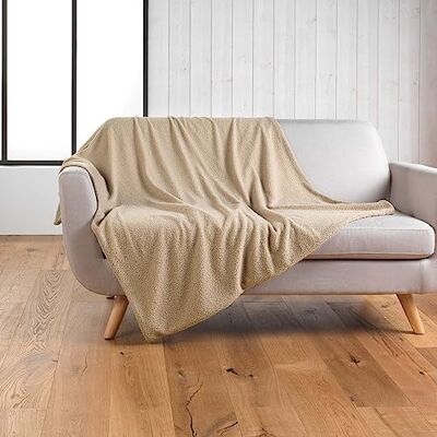Douceur d'Intérieur , Pläd (125 x 150 Cm) ull beige, enfärgad slinga Douceur d'Intérieur , Pläd (125 x 150 Cm) ull beige, enfärgad slinga