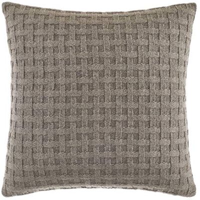 Nautica 100% bomull twill korg väv stickad vändbar dekorativ accent prydnadskudde/ludd, blixtlåsstängning, mocka, fyrkant_40 cm Nautica 100% bomull twill korg väv stickad vändbar dekorativ accent prydnadskudde/ludd, blixtlåsstängning, mocka, fyrkant_40 cm