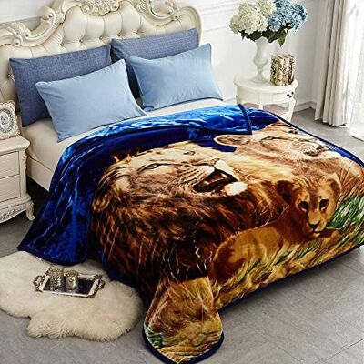 JYK Koreansk fuskmink fleecefilt 75 x 87 tum, 2,3 kg – 2 lager vändbar 520 gsm silkeslen mjuk plysch varm filt för höst vinter (drottning, lejon/delfin) JYK Koreansk fuskmink fleecefilt 75 x 87 tum, 2,3 kg – 2 lager vändbar 520 gsm silkeslen mjuk plysch varm filt för höst vinter (drottning, lejon/delfin)